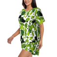 thumbnail image 3 of Womens Pajama Sets With Pocket, Light Green spots Lounge Sets Short Sleeve Sleepwear PJ Sets for Women, 3 of 6
