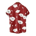 thumbnail image 6 of Gamivast Hawaiian Shirt for Men Fashion Print Short Sleeve Tops Summer Button Down Shirts Beach Vacation Summer Shirt Red XXXXL Mens Placed by Me to be Delivered, 6 of 6
