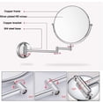 thumbnail image 3 of Wall Mirror, Wall Mounted Makeup Mirror, 10X/3X Magnification 8 Inch Two-Sided Swivel Vanity Mirror Extendable Bathroom Cosmetic Shaving Mirror Chrome Finish, 3 of 7