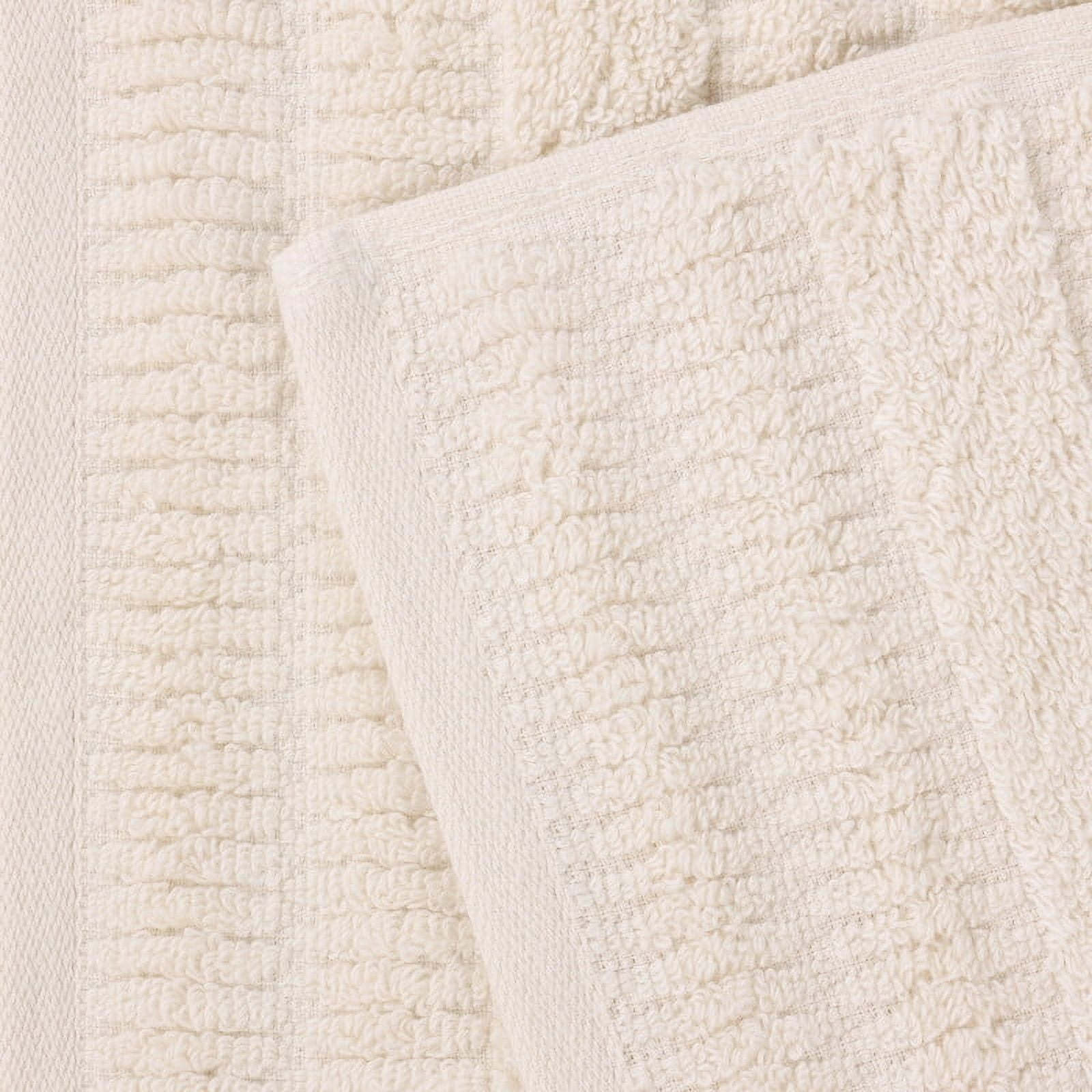 Superior Mika Smart Twist Cotton Medium Weight 12 Piece Towel Set, Quick Dry Towels, Ivory