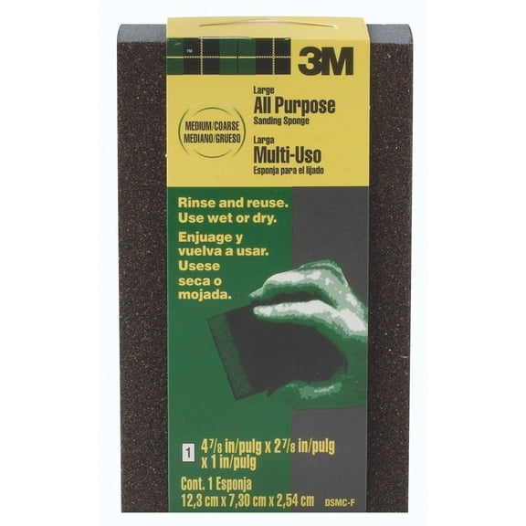3M 4-7/8 in. L x 4-7/8 in. W x 1 in. Medium Sanding Sponge