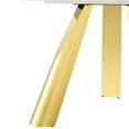 thumbnail image 5 of Miekor Furniture 42-Inch Stainless Steel White Pattern Burning Stone Round Table With Gold Legs Round Table Suitable For 2, 4 Or 6 00005, 5 of 12