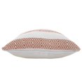 thumbnail image 6 of LR Home Ox Bay Hand-Woven White/Orange Diamond All-Natural Cotton Pillow Cover, 6 of 8