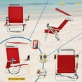 thumbnail image 4 of Deluxe 4 Reclining Positions Lightweight High Aluminum Beach Chair with Canopy Shade for Adults, Drink Holder, Storage Pouch, 4 of 7