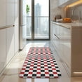 thumbnail image 4 of Red Black White Checkered Pattern Kitchen Rug Mat,Kitchen Runner Rugs Non Skid Washable,Decorative Kitchen Floor Mats for Kitchen,Sink,Laundry,17"x47.2", 4 of 7