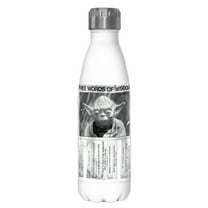 Star Wars Yoda Words of Wisdom Stainless Steel Water Bottle White 17 oz.