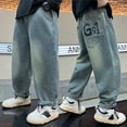 thumbnail image 2 of WRTFVZA Baggy Jeans Kids 7-8 Straight Leg Wide Leg Soft Comfortable Hiking School Uniform Sweatpants Joggers, 2 of 6