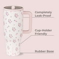 thumbnail image 2 of HydroJug Traveler 32 oz Water Bottle, Stainless Steel Insulated Tumbler with Flip Straw and Handle, Wildrose, 2 of 6