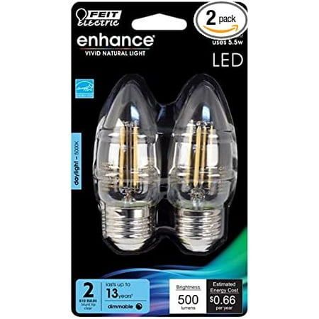 

Feit Electric BPETC60950CAFIL/2/RP 60W EQ LED Light Bulb E26 2 Bulbs