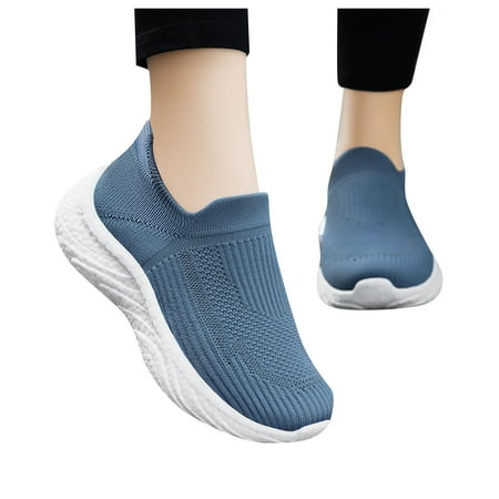 

Blphud Womens Shoes Casual Summer Shoes for Women 2024 Casual Women High Heel Sandals Shoes for Women Mens Slip on Breathable Thick Sole Shoes Casual Hiking Shoe Womens Sneakers Blue 38