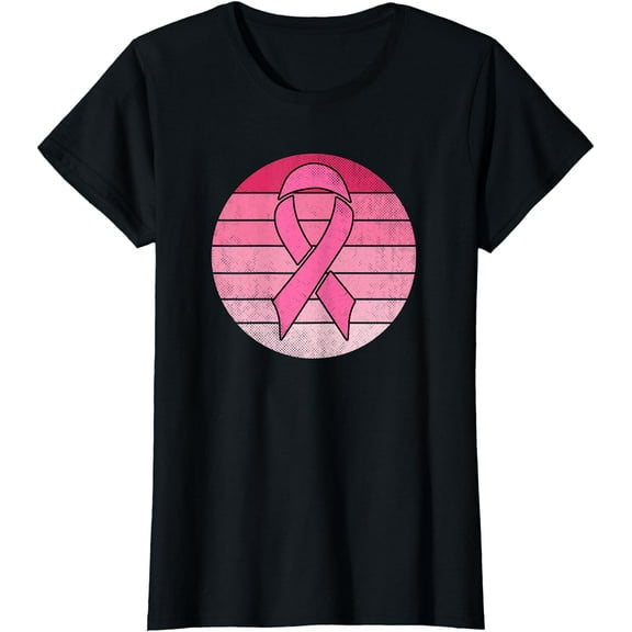 Vintage Pink Ribbon Breast Cancer Awareness Costume Retro T-Shirt