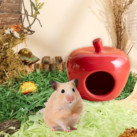 zhmrfg Reindeer Hamster Bed Half Enclosed Small Animal Nest Soft Cozy Warm Guinea Pig Squirrel Hedgehog Hideaway Indoor Pet House Sleeping Rest Relaxation Comfort for Home Cage Environment