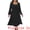 Black, variant on DARING DIVA Women's Plus Size Knit Long Sleeve A Line Midi Pockets Dress 4X Black