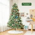 thumbnail image 4 of Gymax 8 Ft Snow Flocked Christmas Tree Artificial Unlit Hinged Tree w/Pine Cones, 4 of 10