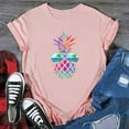 thumbnail image 3 of YWDJ Sunglasses for Women Fashion Women O-Neck Printing Loose Casual Pineapple Glasses T-shirt Tops Pink XL, 3 of 5