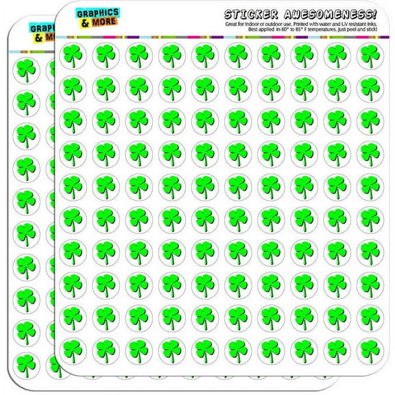 Four Leaf Clover Irish 200 1/2" (0.5") Planner Calendar Scrapbooking Crafting Stickers