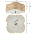 thumbnail image 6 of C Cattleya 2-Light Farmhouse Rattan Ceiling Flush Mount with Glass Bottom for Bedroom,Entrance,Island(E26), 6 of 8