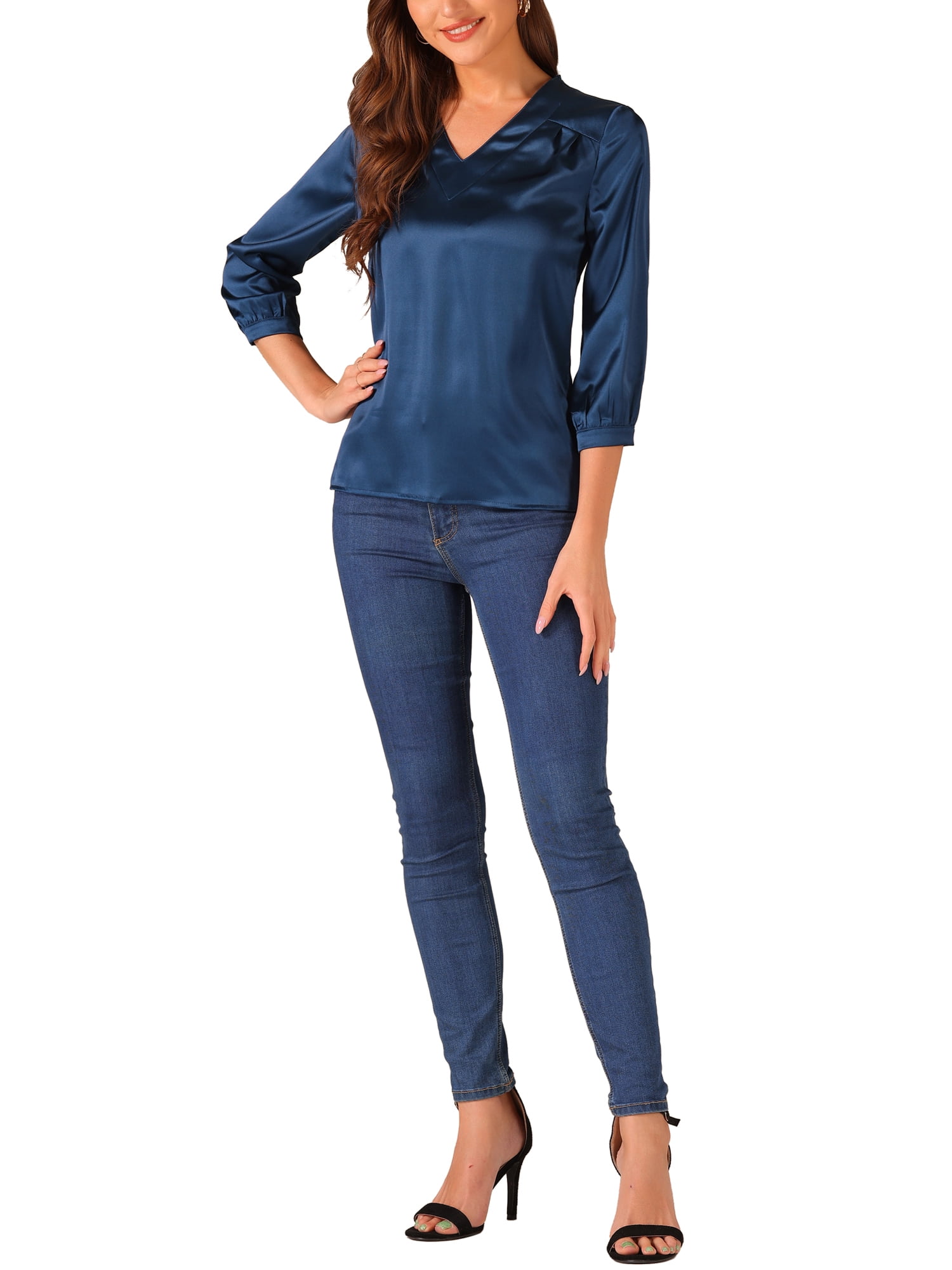women's satin blouse long sleeve