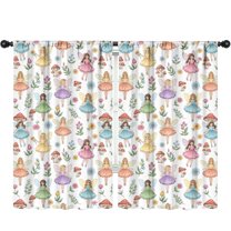 Blackout Kids Curtains,Colorful Fairy Flower Pattern Childrens Insulated Curtains Set Of 2,Bedroom Essentials,Toddler Room Decor 52"x84"