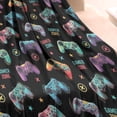 thumbnail image 3 of Colorful Controllers Games Icons Black Pattern Blanket,Comfortable Soft Lamb Wool Throw Blanket,All Season,Warm Lightweight Blankets for Sofa Bed Couch Living Room Chair,30"x40", 3 of 4