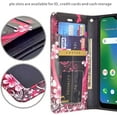 thumbnail image 3 of Cricket Influence/AT&T Maestro Plus Wallet Case, [Kickstand Feature] Pu Leather Wallet Case with ID & Card Slots - Hot Pink Heart, 3 of 6