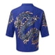 thumbnail image 2 of Camisas De Sport Para Hombre Camisa de solapa con estampado de dragón de verano de tendencia masculina, camisa refrescante cómoda de manga corta (Blue, M), 2 of 4