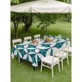 thumbnail image 4 of Outdoor Tablecloth with Umbrella Hole for Patio/Picnic/Party/Camping, Abstract Geometric Waterproof Table Cloth Rectangle Table Cover Washable, Vintage Rhombus Circle Texture Green (54"x 80"), 4 of 8