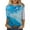 Blue 2, variant on Women's 3/4 Sleeve T-Shirts Summer Trendy Tie Dye Graphic Round Neck Blouses Dressy Casual Loose Fit Tunic Tops