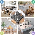 thumbnail image 4 of Black Daisy Flower White Blooms Pattern Square Tablecloth,Waterproof Square Table Cover,Wipeable Spillproof Washable Table Cover for Home Kitchen Party Decor 42"X42"(107x107cm), 4 of 6