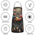 thumbnail image 6 of Yiaed Floral Dreamcatcher Elegance Print Kitchen Apron with Hand Wipe Pockets,Big Pocket,Aprons for Women with Pockets, Waterproof for Cooking Baking, 6 of 7
