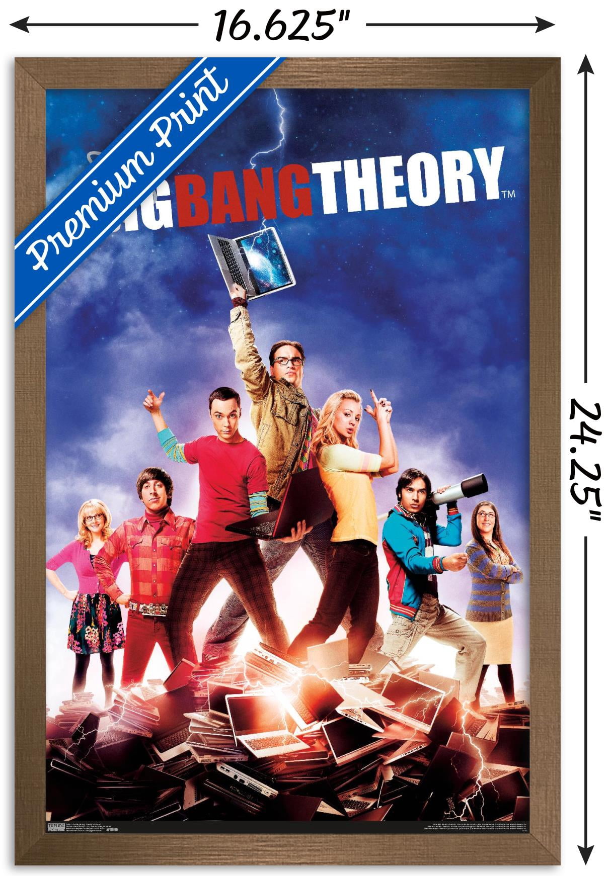The Big Bang Theory - Key Art Wall Poster, 14.725" x 22.375", Framed
