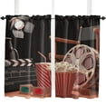 thumbnail image 5 of Movie Projector Popcorn Retro Style Curtains in the Kids Bedroom Living Room Hall Window Treatments Kitchen Decoration Drapes, 5 of 7