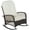 Cream White, variant on Topcobe Outdoor PE Rattan Wicker Lounger Chair with Plush Pillow, Comfortable Reclining Garden Swing Seat for Relaxation, Patio Furniture, Gray