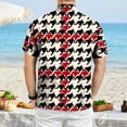 thumbnail image 6 of FINALGANG Mens Short Sleeve Polo Shirt Casual Print Button Front Relaxed Fit Collared Shirt For Summer Beach Vacation Daily Wear Beige XL, 6 of 7