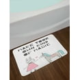 thumbnail image 2 of Nursery Bath Mat, Bunny in a Dress with Unicorn in Scandinavian Style and Motivational Magic Quote, Non-Slip Plush Mat Bathroom Kitchen Laundry Room Decor, 29.5 X 17.5 Inches, Multicolor, Ambesonne, 2 of 2