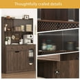thumbnail image 5 of HIUU 71''Tall Freestanding Tall Pantry Cabinet with Drawers, Cabinet with Microwave Stand and Charge Station for Living Room,Kitchen (Walnut), 5 of 10