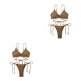 thumbnail image 4 of Yuarrent Conjunto de bikinis sexy Lindo traje de baño de piezas Traje de baño amigable con la piel Conveniente Push-Up Ligero Ropa de playa Type2 NO2, 4 of 6
