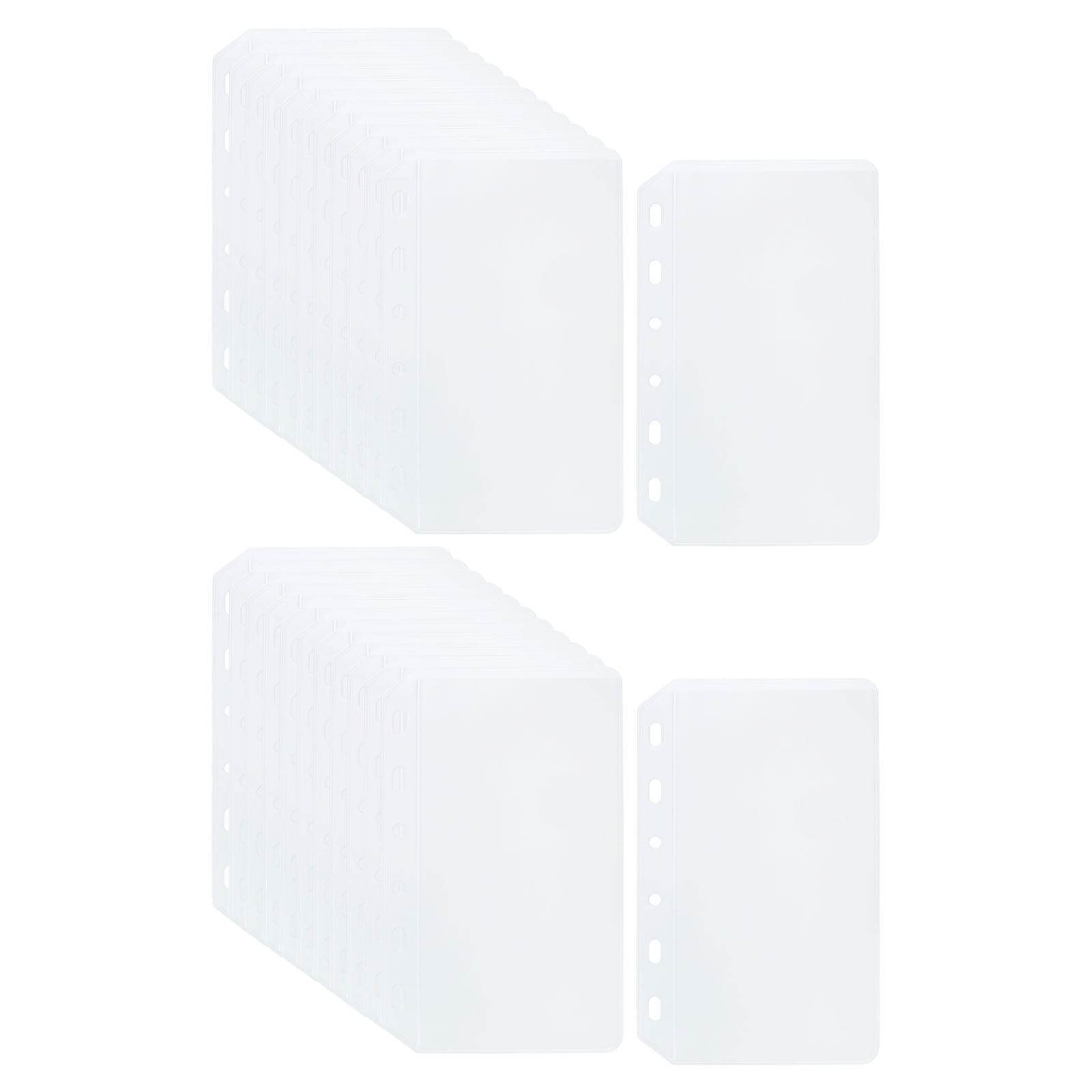 Unique Bargains A7 Binder Pocket, 24 Pack PVC 6 Holes Binder Pouch for 6-Ring Notebook Binder, Clear