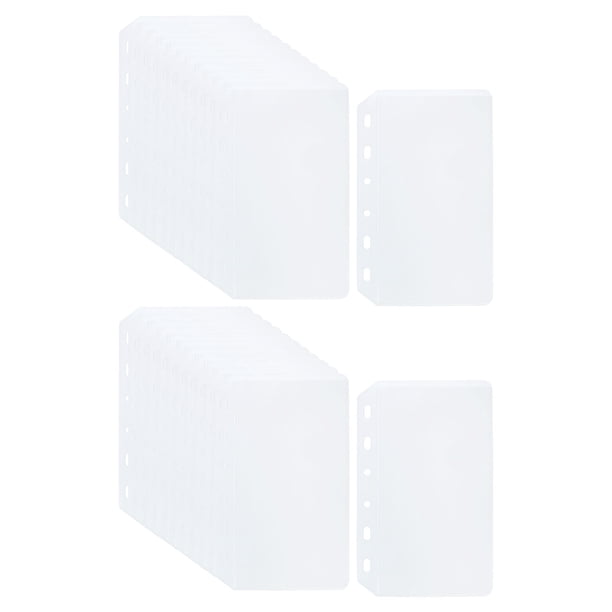 Uxcell A7 Binder Pocket, 24 Pack PVC 6 Holes Binder Pouch for 6-Ring Notebook Binder, Clear
