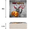 thumbnail image 3 of FMSHPON Halloween Devil Cat Holding Pumpkin Set of 8 Coaster for Drinks, Absorbent Ceramic Stone Coasters Cup Mat with Cork Base for Home Kitchen Room Coffee Table Bar Decor, 3 of 4