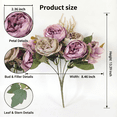 thumbnail image 5 of KIRIFLY Fake Artificial Peony Flowers,Silk Faux Flower Bouquet Wedding Decorations Table Centerpiece(Purple), 5 of 7