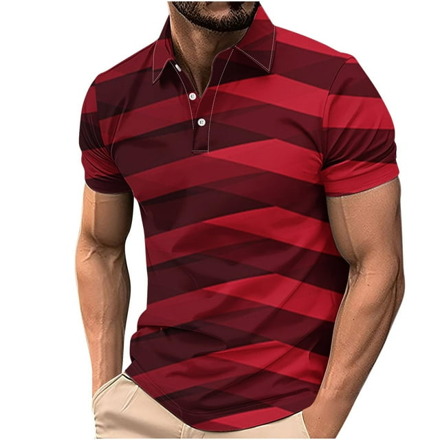 Camisas de Manga Corta de los Hombres Impresión Botón Casual Turndown Cuello Blusa para el Uso Diario Y Al Aire Libre