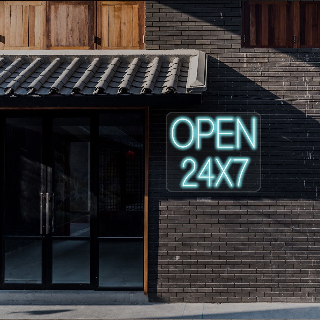Open 24x7 Sign (White, 36"(W)x30"(H))