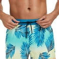 thumbnail image 6 of Xuniizn Mens Swim Trunks Drawstring Elastic Waist Beach Board Shorts with Pockets Summer Quick Dry Hawaiian Tropical Print Holiday Bathing Shorts, S-3XL, 6 of 7