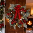 thumbnail image 4 of Upgraded Christmas Bow Wreath Decoration Christmas Pines Cones Door Hanging Party Pendant, 4 of 7