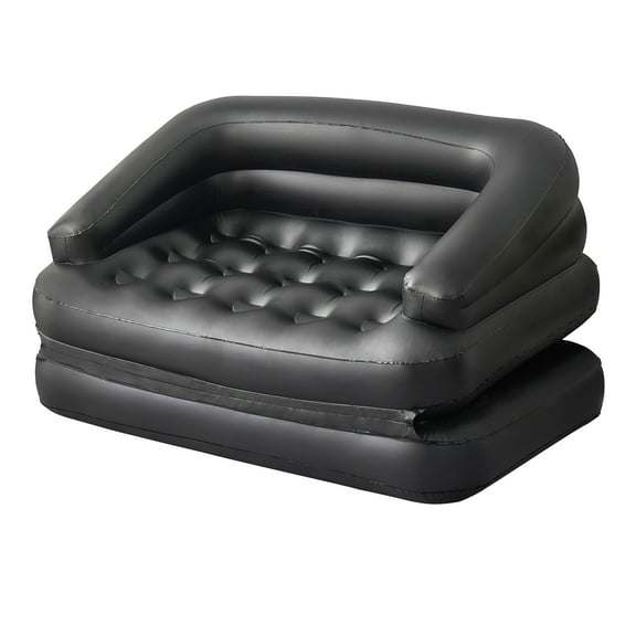 Honeydrill 78" x 54" x 24" Inflatable Sofa, 5-in-1 Air Couch, Black