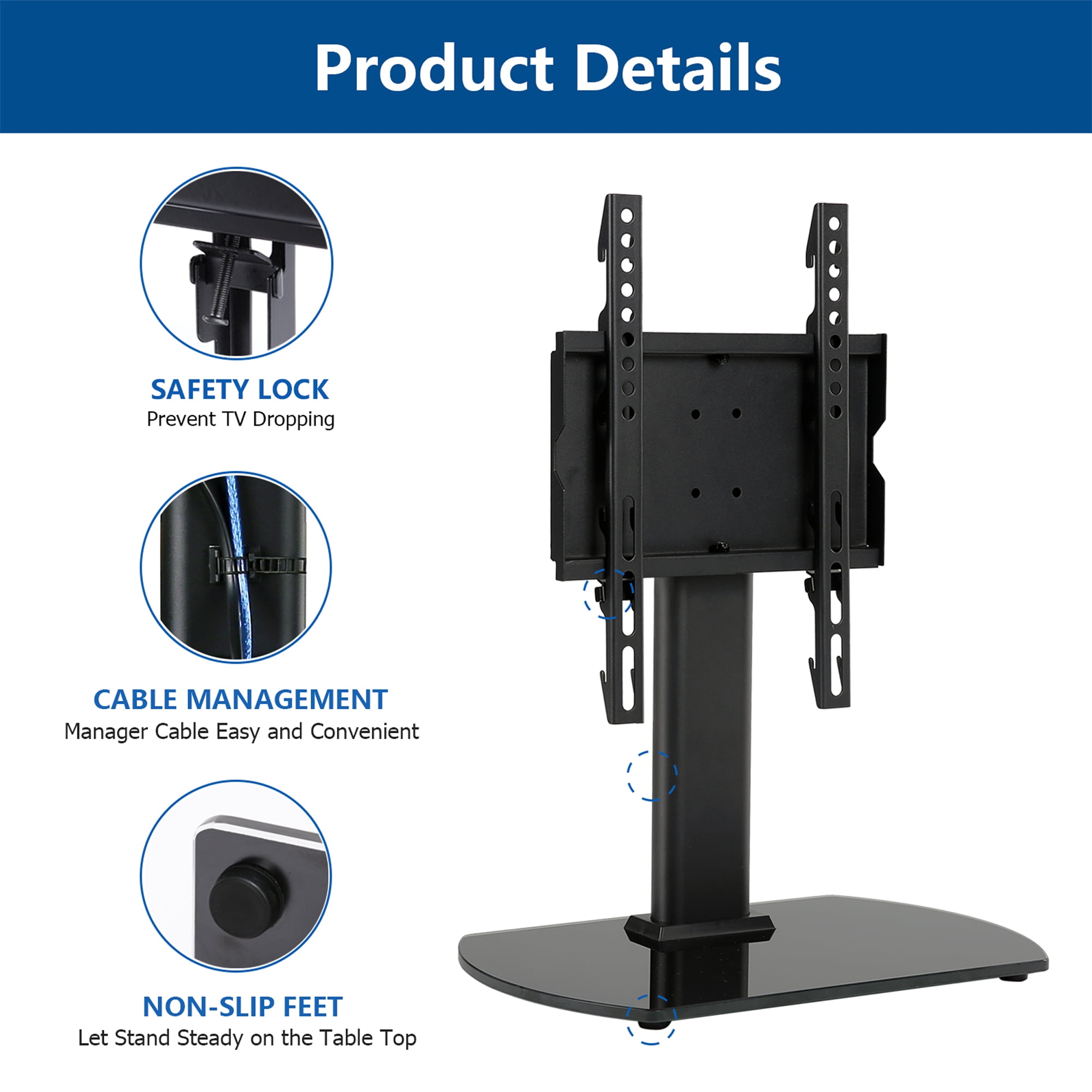 Rfiver Universal Tabletop Tv Stand With Swivel Mount For 32 65 Led Rfiver Universal Tabletop Tv Stand With Swivel Mount For 32 65 Led Lcd And Plasma Flat Screen Tvs Height Adjustment Ut2001 Com