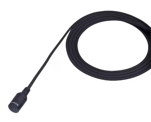 Sony ECM-44BPT Omnidirectional Lavalier Microphone | Electret Condenser Design with Wide Frequency Response | Ideal for Presentations & Broadcast Audio + Cable Ties + Mic Cleaner + Fiber Cloth