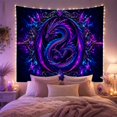 thumbnail image 2 of Dragon in Ornate Oval Frame with Glowing Crystals, Mystical Dark Fantasy Style for Fantasy Art Lovers, Mythical Creature Wall Art, Halloween Gift Tapestry Wall Hanging for Bedroom and Living Room, 2 of 7