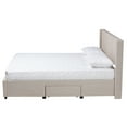 thumbnail image 4 of Baxton Studio Coronado Mid-Century Modern Transitional Beige Fabric Full Size 3-Drawer Storage Platform Bed, 4 of 7